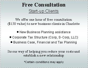 Free Consultation ($90 Value) for New Business Set Up in Charlotte, North Carolina 28277. Call 704 502 3960