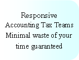 Rounded Rectangle: Responsive
Accounting Tax Teams
Minimal waste of your time guaranteed